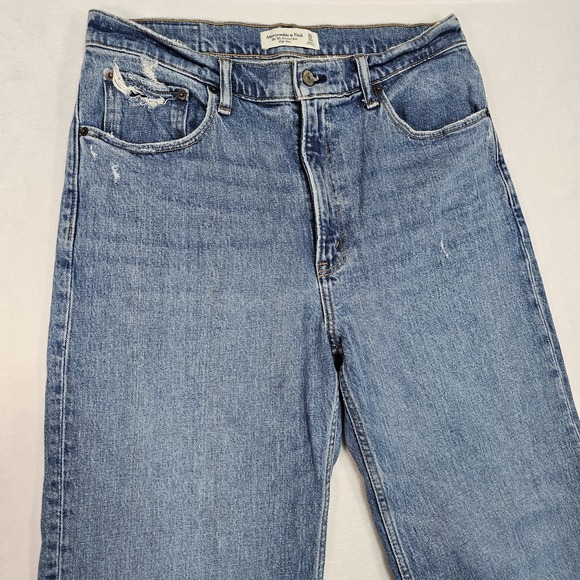 Abercrombie Fitch Jean Womens 30x30 The 90's Relaxed High Rise Fray Light Y2K - Picture 2 of 10